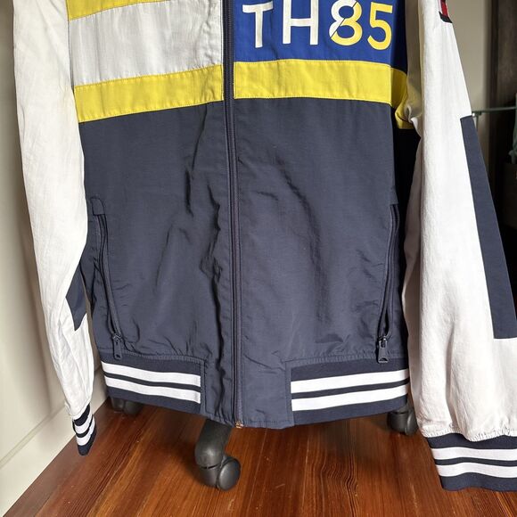 Tommy Hilfiger TH85 Colorblock Hooded Jacket Size Small Petite Blue White NWOT - Picture 8 of 16